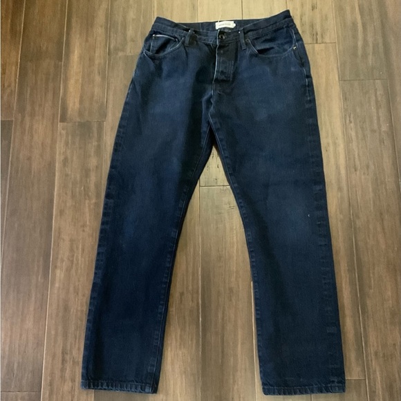 Taylor Stitch Mens Democratic Blue Dark Wash Denim Jeans Size 33